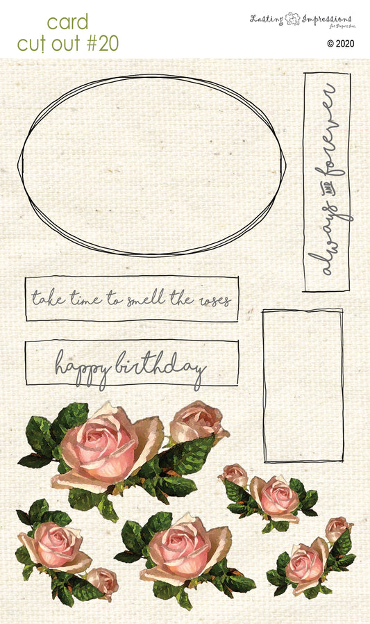 CCO20 - Card Cut Out #20 - Antique Rose
