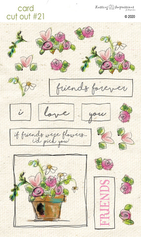 ****CCO21 - Card Cut Out #21 - Watercolor Flower Pot