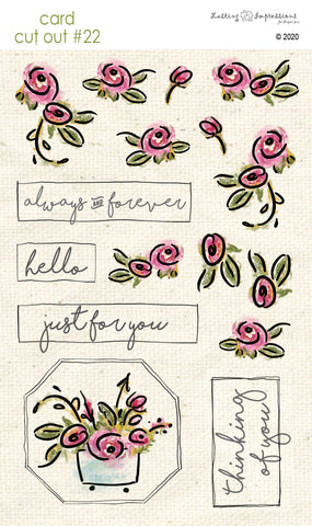 ****CCO22- Card Cut Out #22 - Rose Doodles