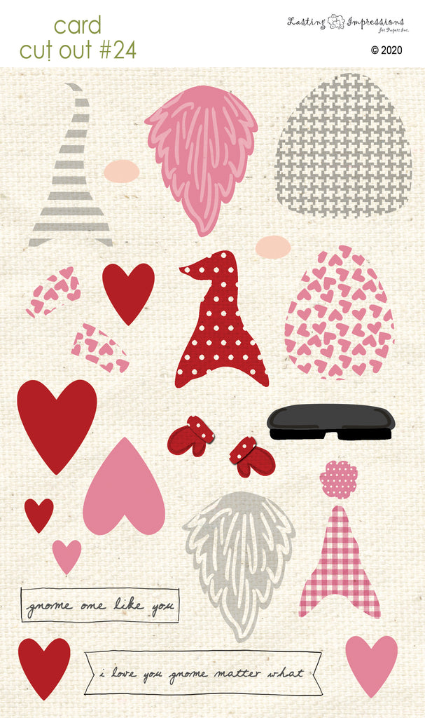 ****CCO24 - Card Cut Out #24 - Valentine Gnomes - Pink Cosmos