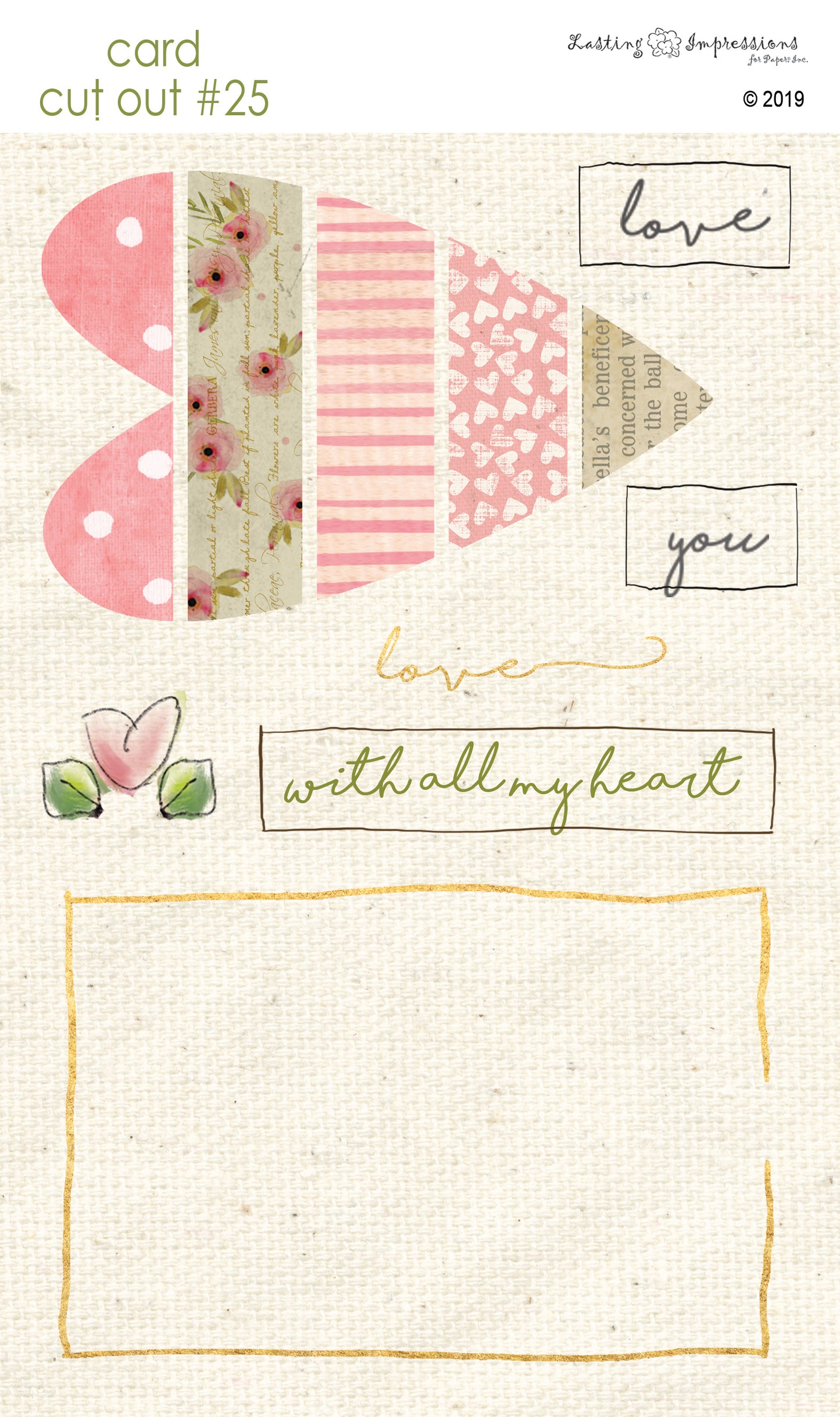 CCO25 - Card Cut Out #25 - Sweet Pink Heart Piecing