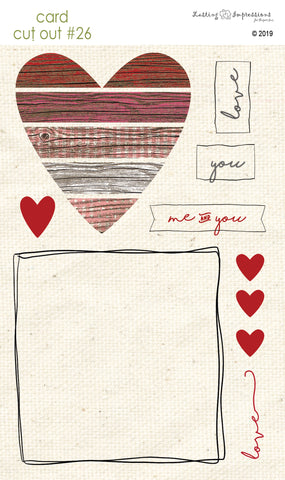 ****CCO26 - Card Cut Out #26 - Rustic Heart Piecing