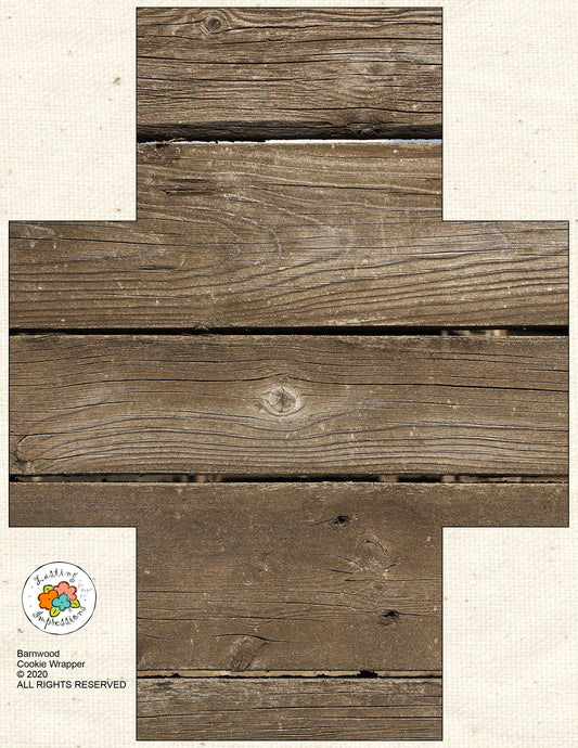 Cookie Wrapper - Reversible Barn Wood & Seafoam Jumbo Dots