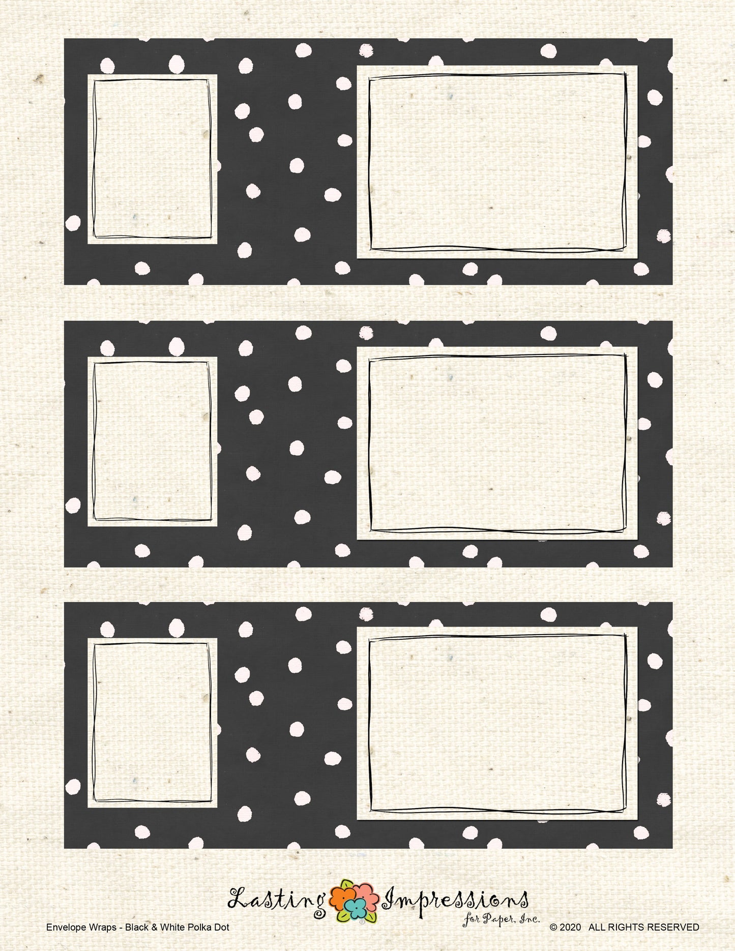 Envelope Wrap - Black Watercolor Dots