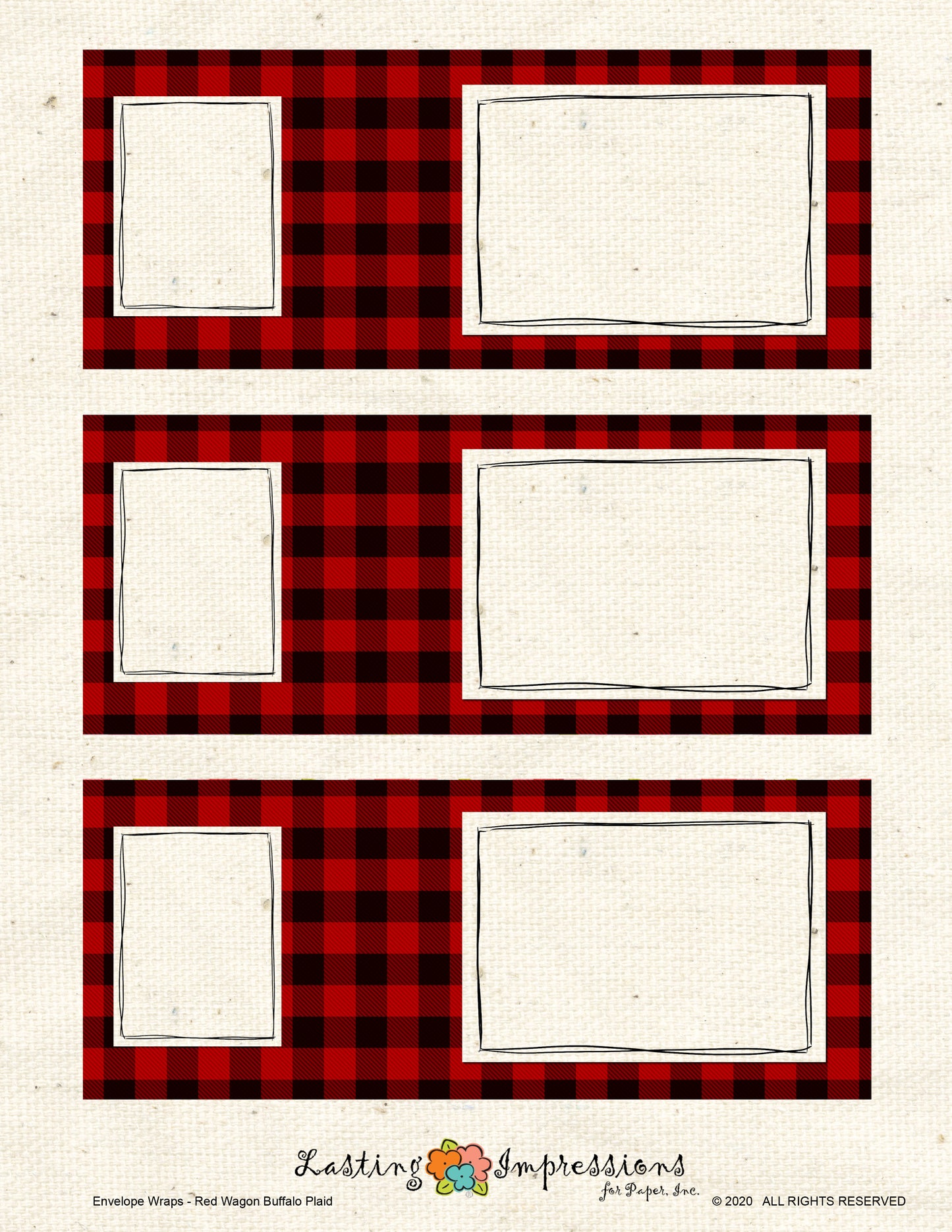 Envelope Wrap - Red Wagon Buffalo Plaid