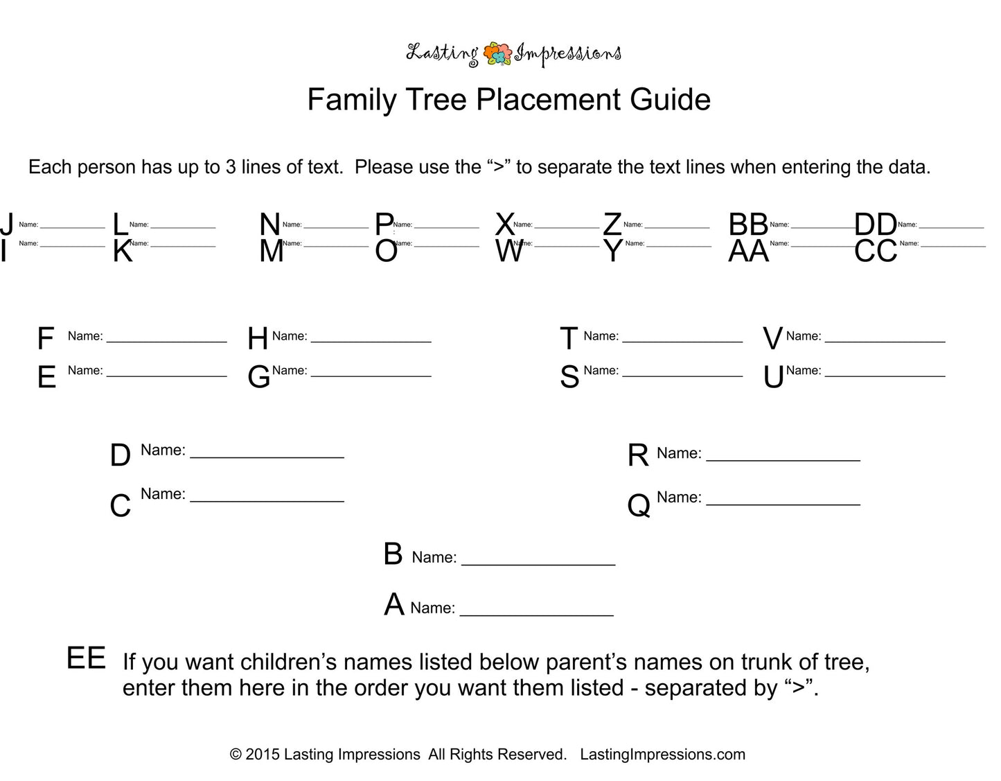 Personalized 4 Generation Family Tree