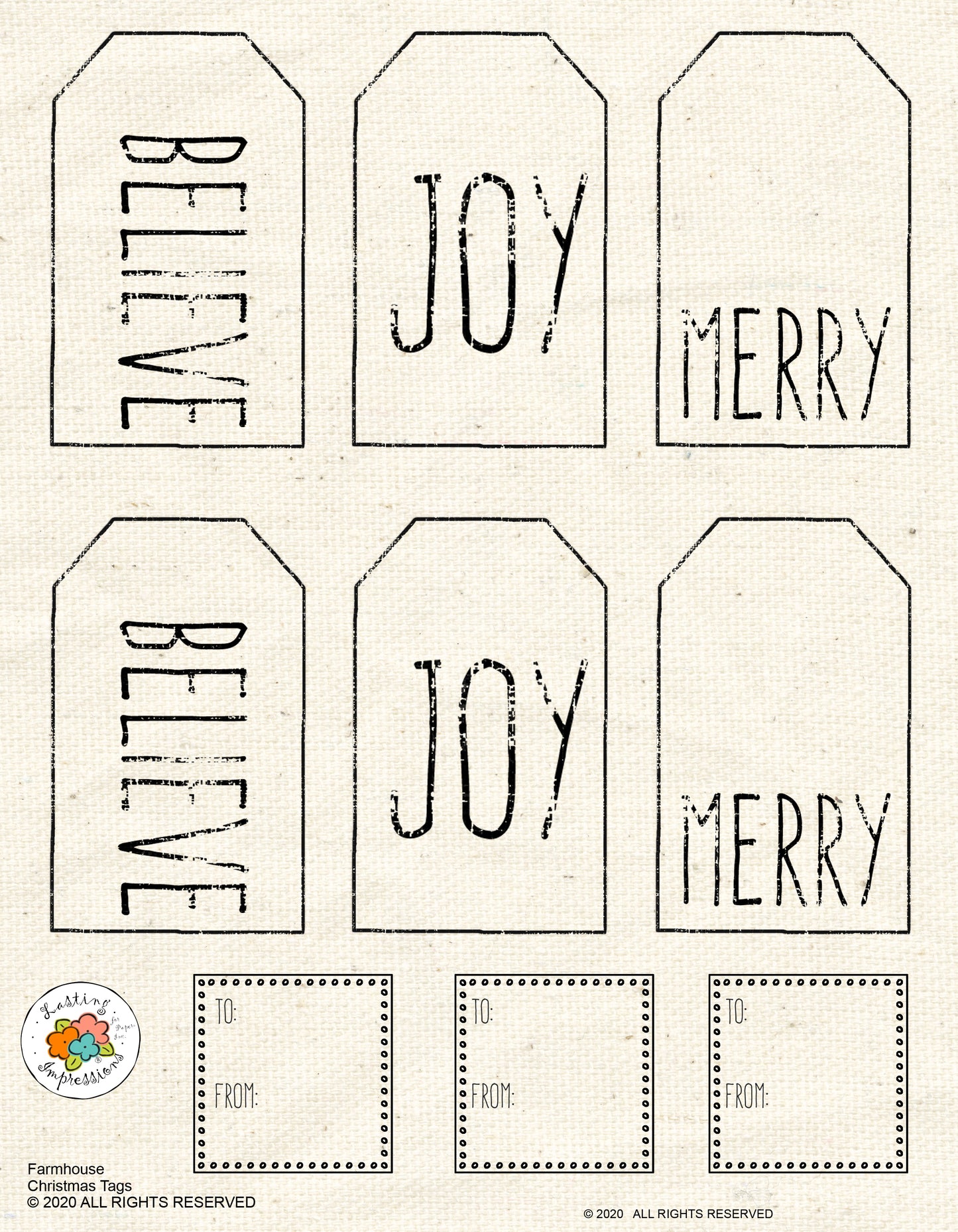 Farmhouse Christmas Tags