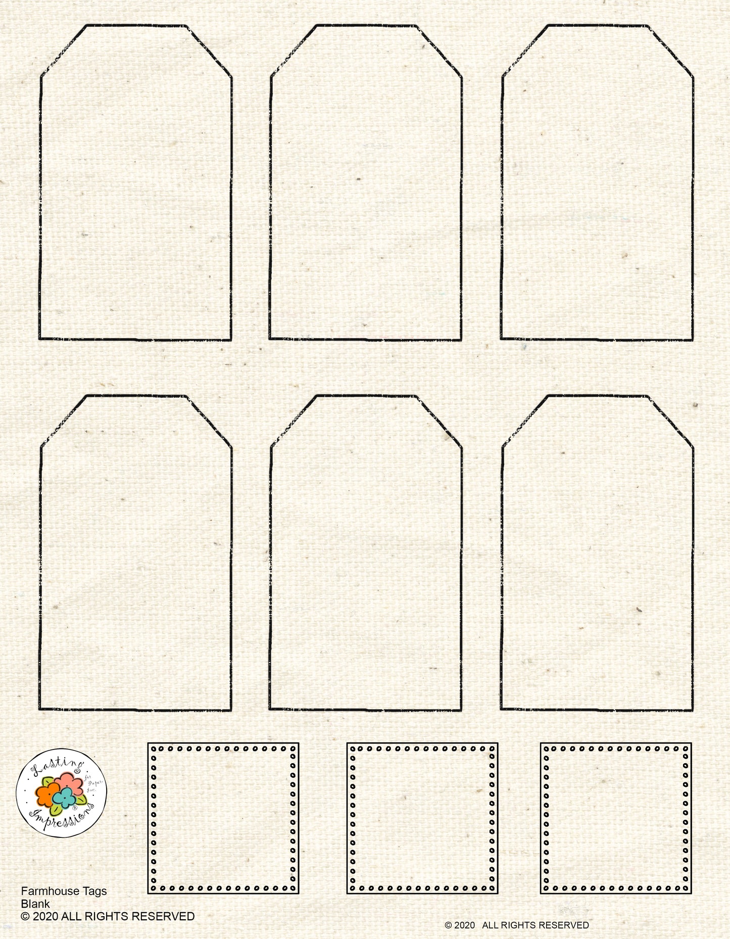 Farmhouse Tags Blank