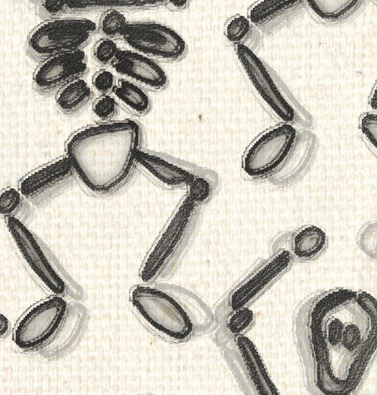 SH - Dancing Skeletons in Black & Natural 8 1/2 x 11