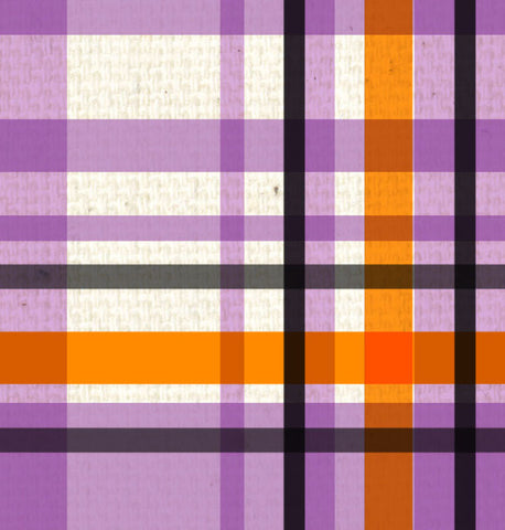 *SH - Purple & Orange Canvas Plaid 8 1/2 x 11