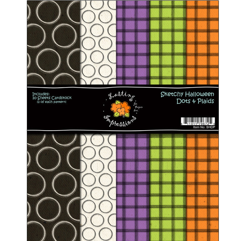 *COSHDP8 - Sketchy Halloween Dots and Plaid 8 1/2 x 11 Collection Pack