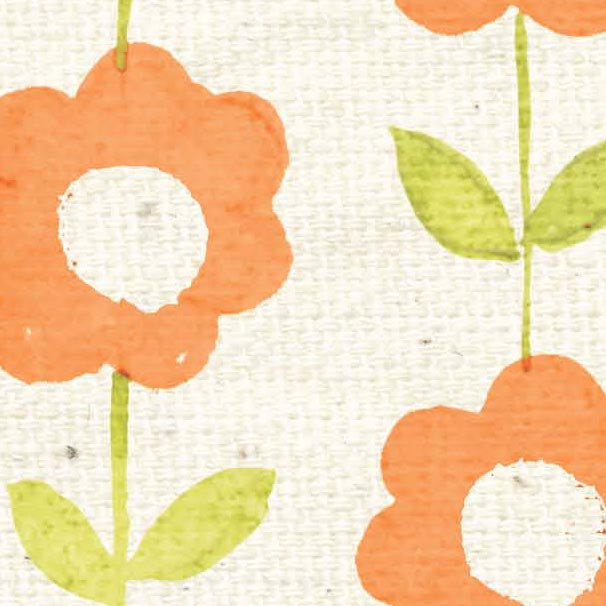 *HSOPWCB - Orange Poppy Watercolor Blooms Paper  8 1/2 x 11