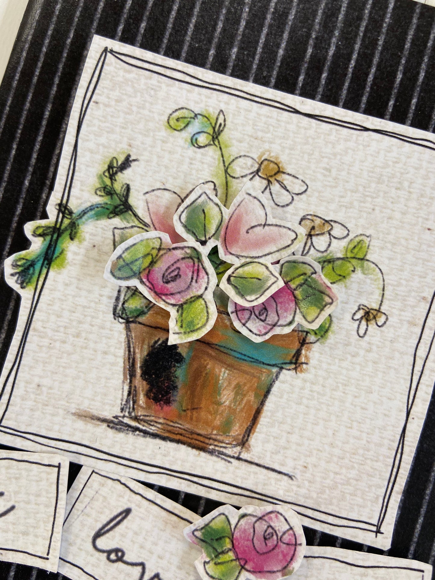 CCO21 - Card Cut Out #21 - Watercolor Flower Pot