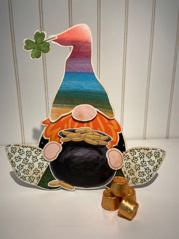 *****St. Patrick's Gnome on Natural Canvas