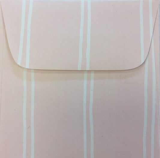 Petal Pink Stripe Doodle Tag Envelope - Set of 4