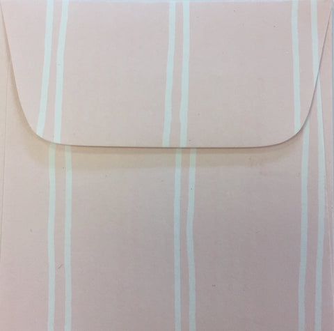 Petal Pink Stripe Doodle Tag Envelope - Set of 4