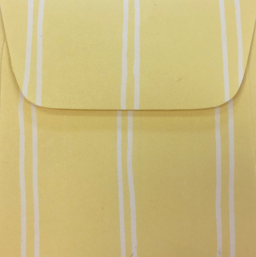 Banana Cream Stripe Doodle Tag Envelope - Set of 4