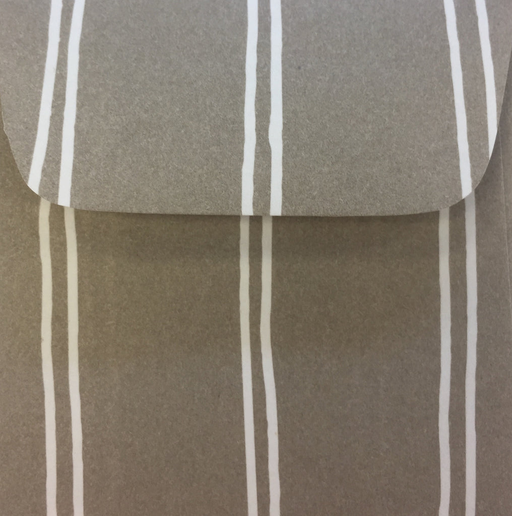 Oatmeal Stripe Doodle Tag Envelope - Set of 4
