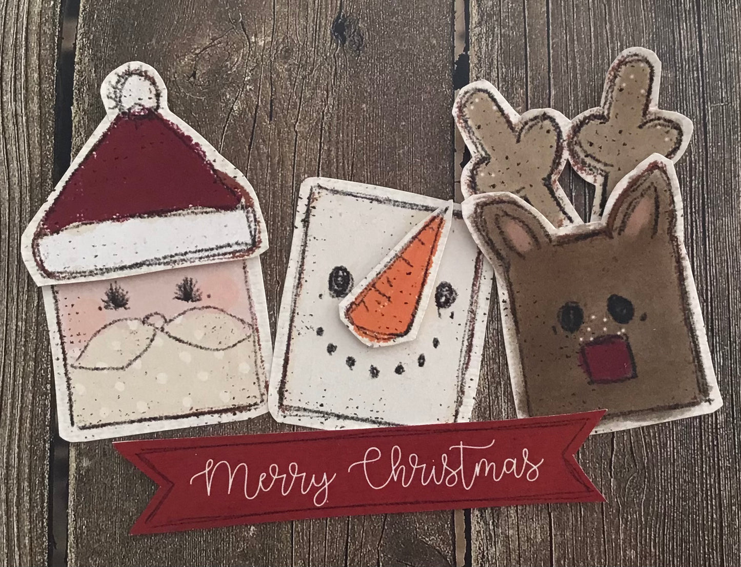 Merry Christmas Card & Tag Kit  - Create 2 of each