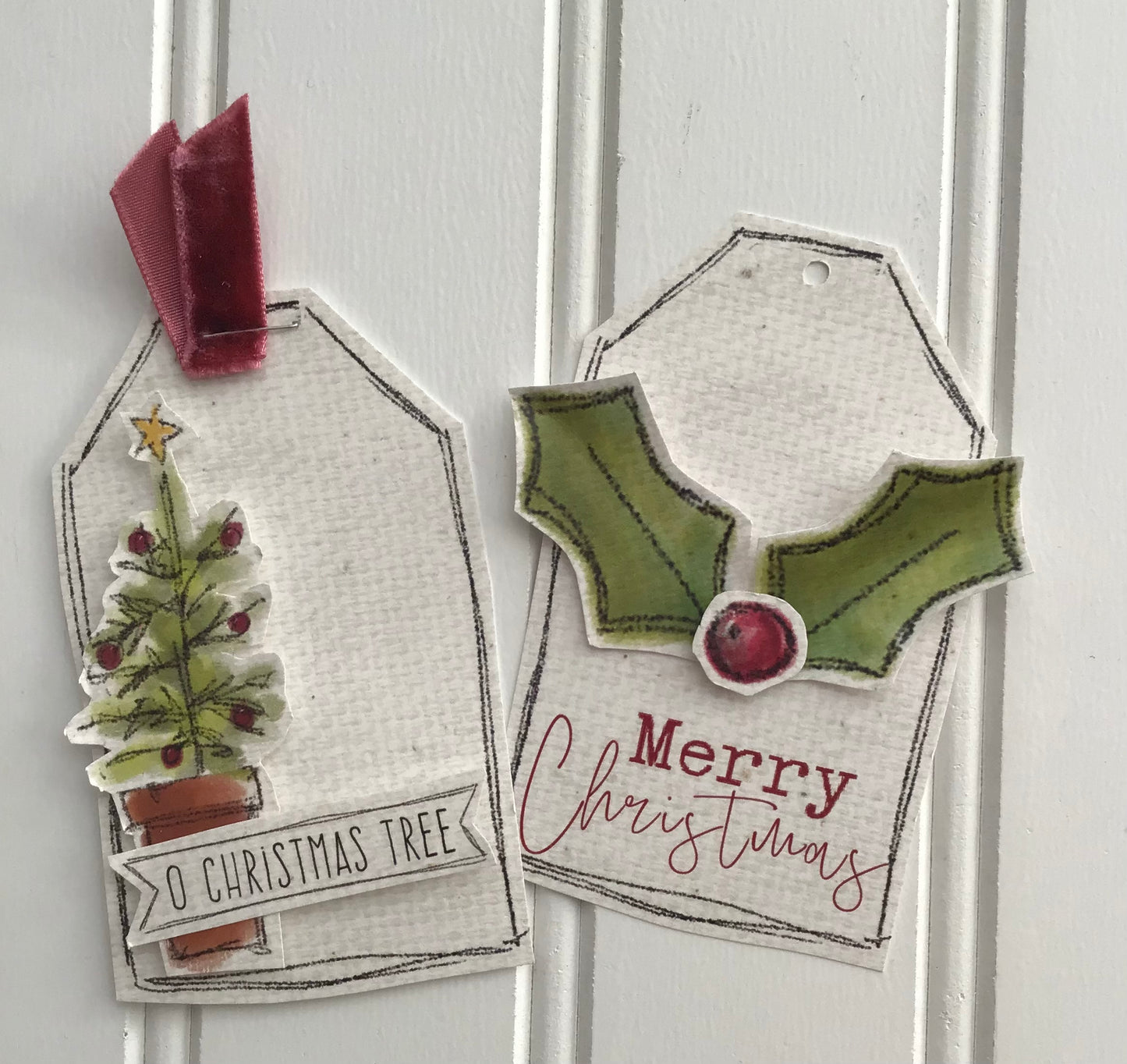 Merry Christmas Card & Tag Kit  - Create 2 of each