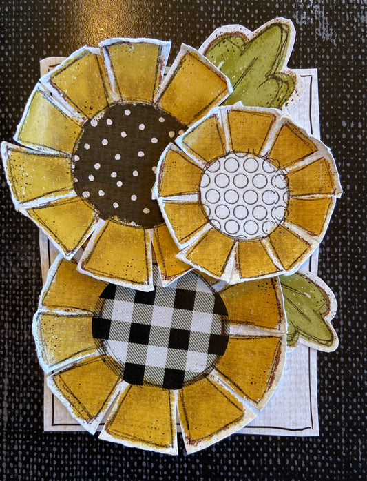 CCO 354Card Cut Out #354 - Buffalo Plaid Sunflower