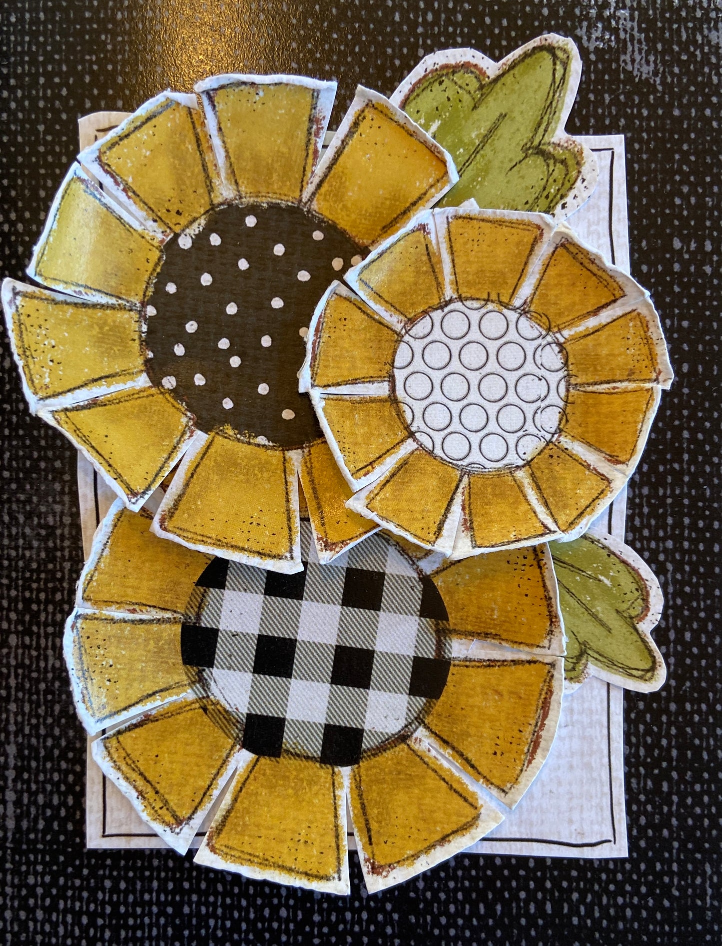 CCO 355 Card Cut Out #355 - Watercolor Dot Sunflower