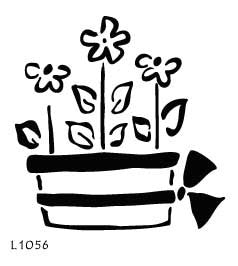 L1056  - Pot with Flowers & Bow