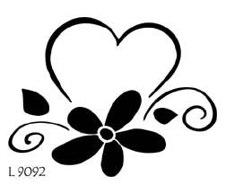 L9092 - Heart with flower