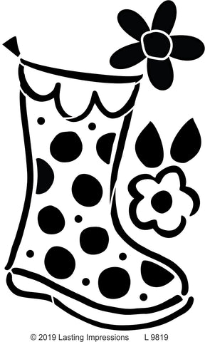 L9819 - Polka Dot Large Rain Boot