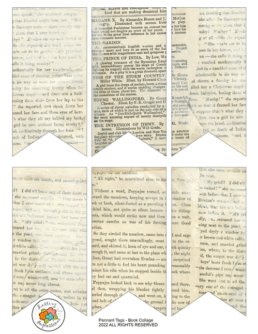 Pennant Tags - Book Collage