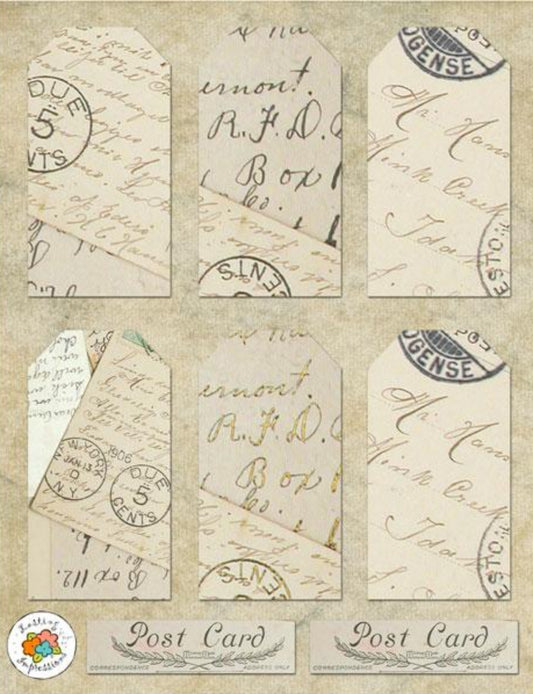 VPT8 - Vintage Postcard Tags