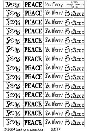SM117 Brass - Joy/Peace/Be Merry/Believe