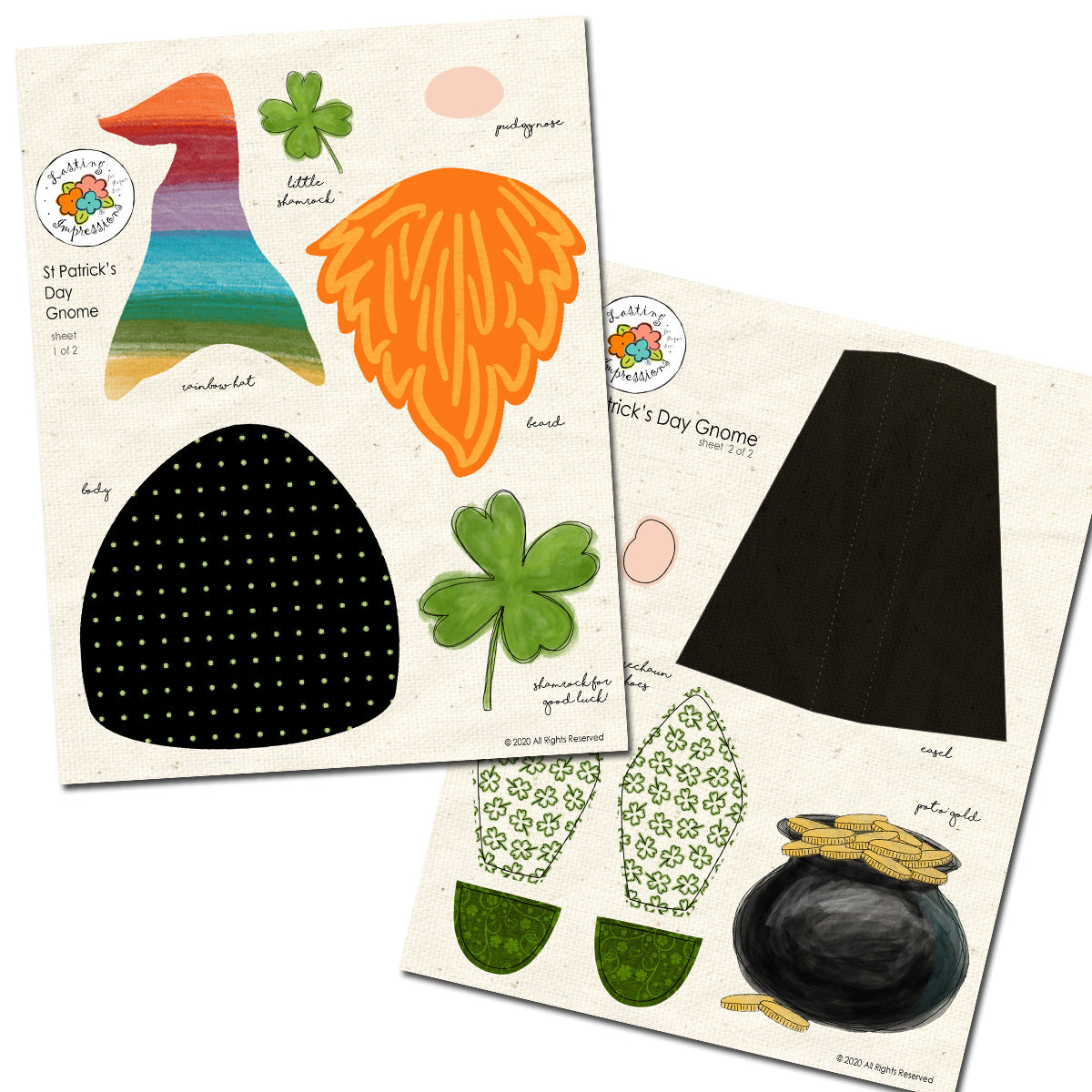 St. Patrick's Gnome on Natural Canvas