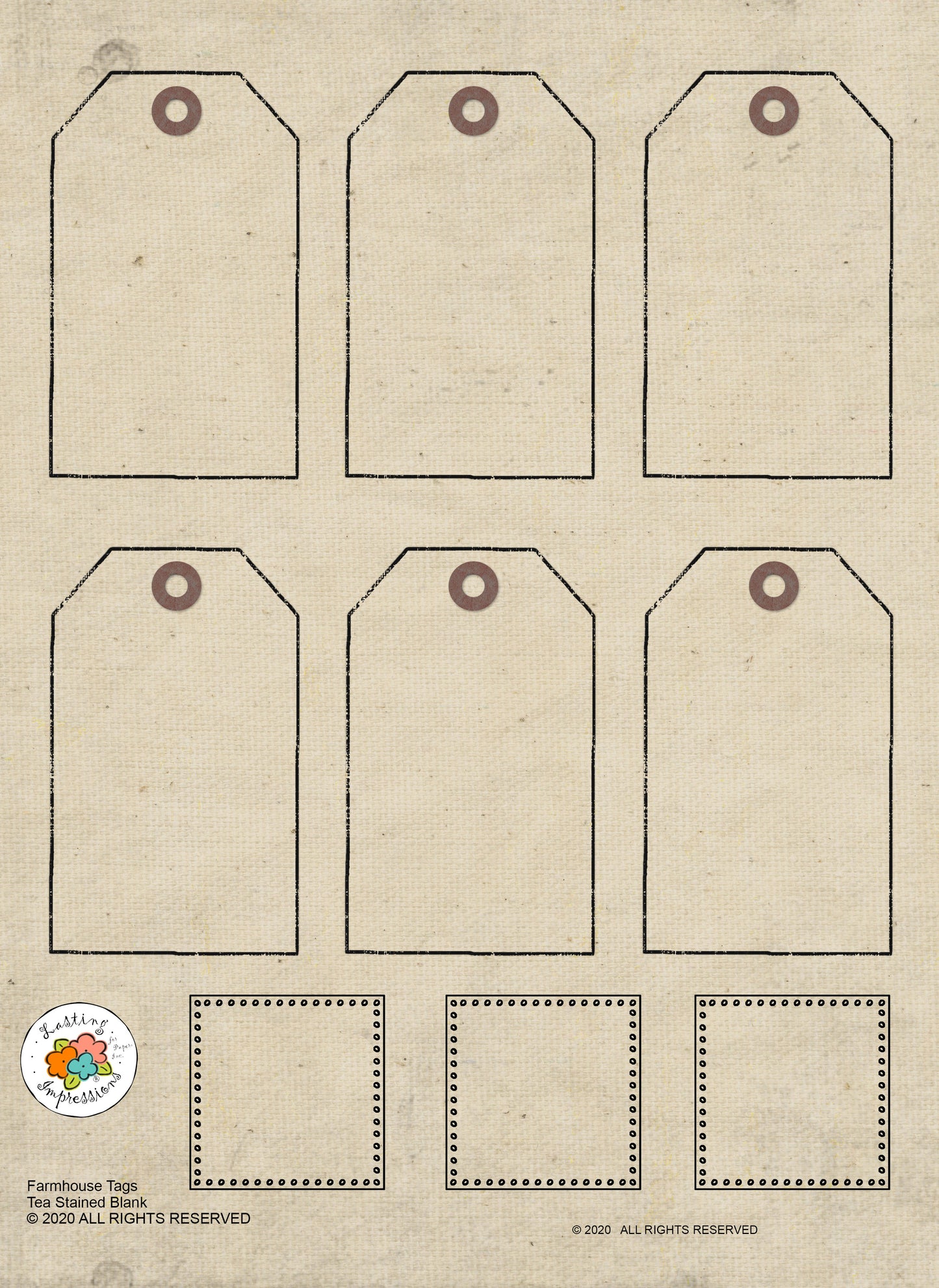 Tea Stained Farmhouse Tags