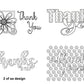 Thank You - Postcards for Coloring