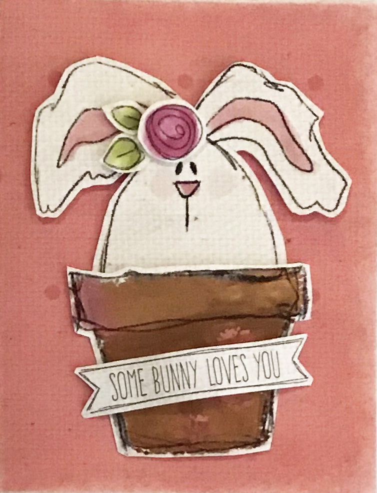 CCO 143 - Card Cut Out #143 - Bunny with Pot