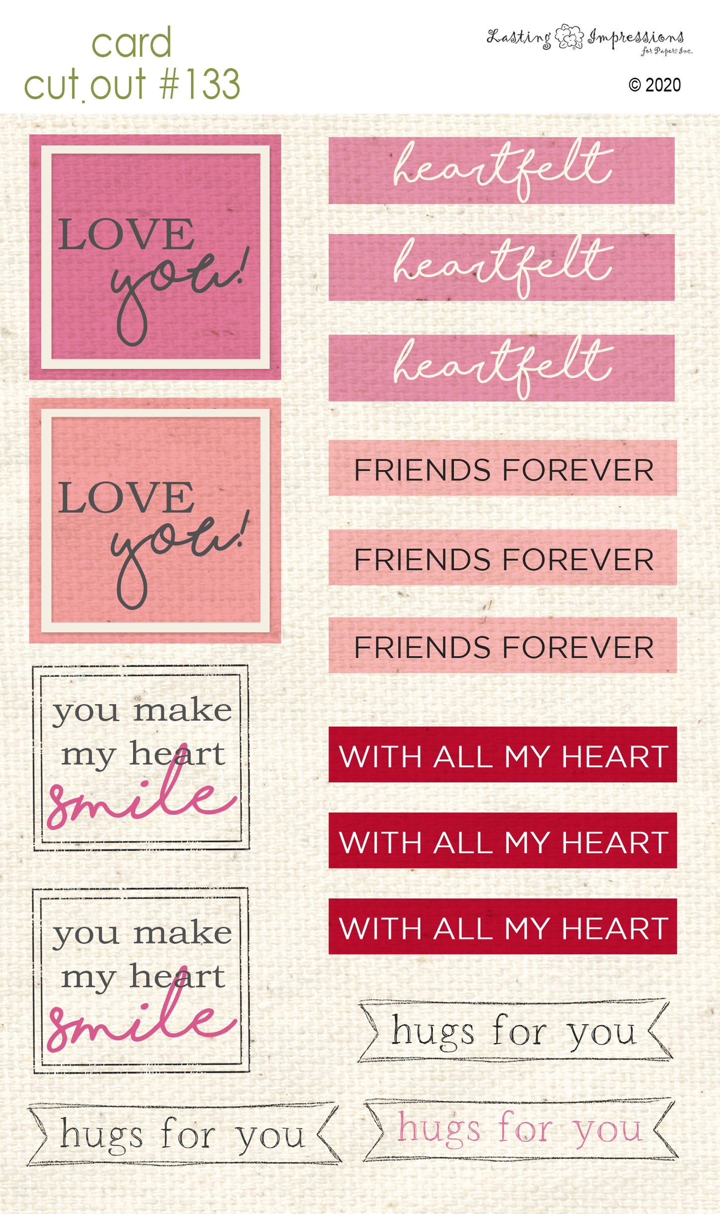 CCO133 - Card Cut Out #133 - Heartfelt Sentiments 2