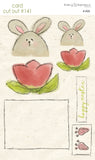 ********CCO141 - Card Cut Out #141 - Bunny & Tulip Pink Geranium