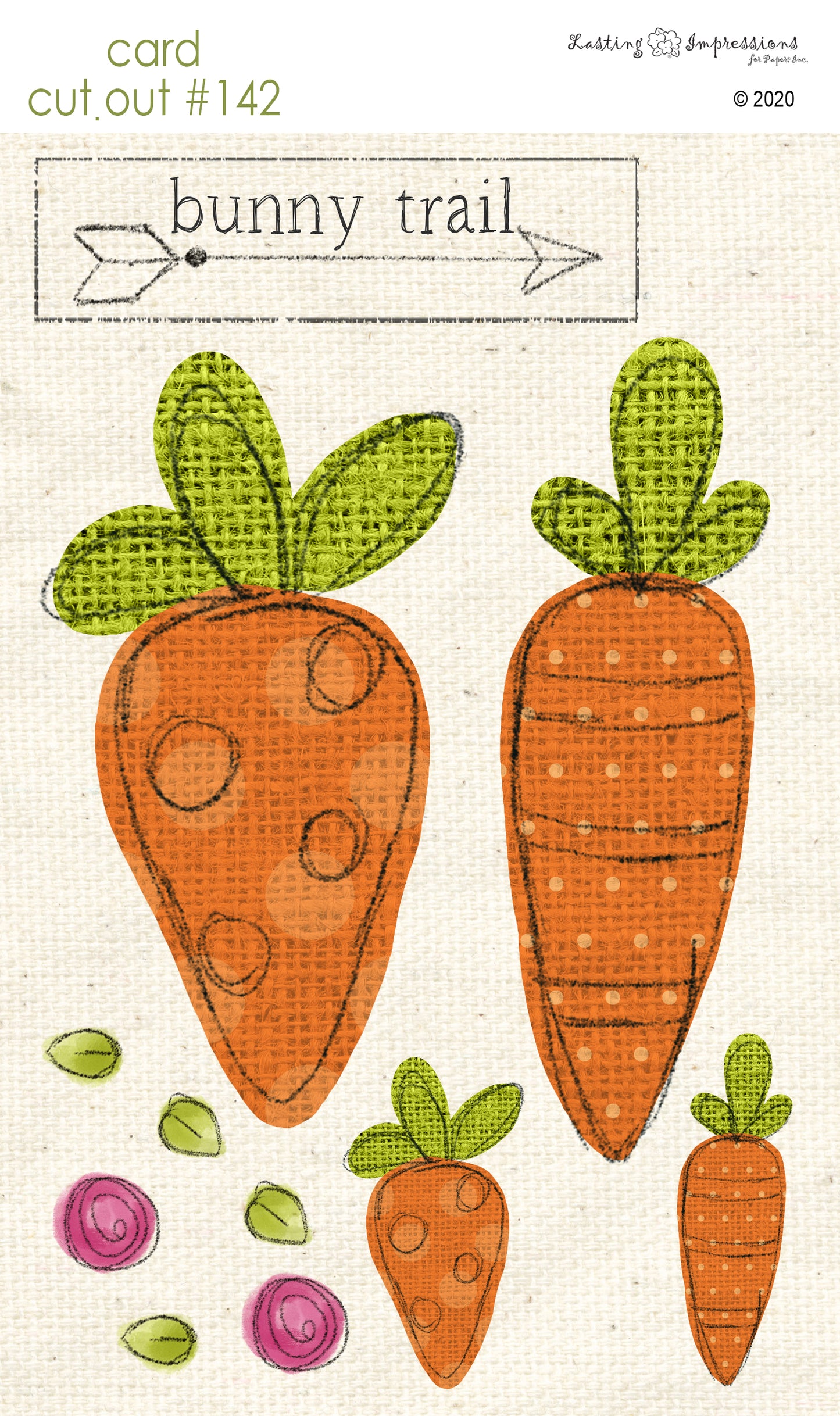 CCO142 - Card Cut Out #142 - Bunny Trail Carrots