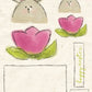 CCO145- Card Cut Out #145 - Bunny & Tulip Pink Cosmo