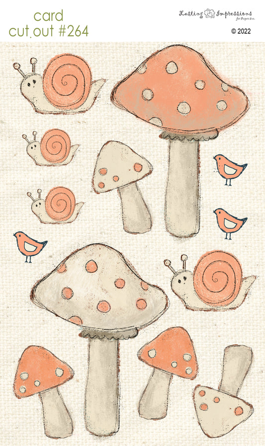 CCO 264 Card Cut Out #264 - Peaches 'N Cream Toadstools