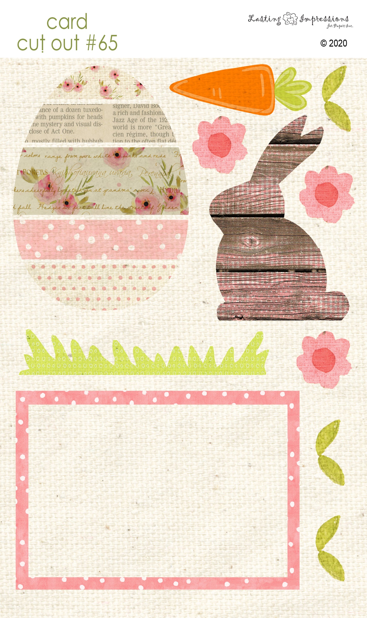 CCO65 - Card Cut Out #65 - Pink Chocolate Bunny